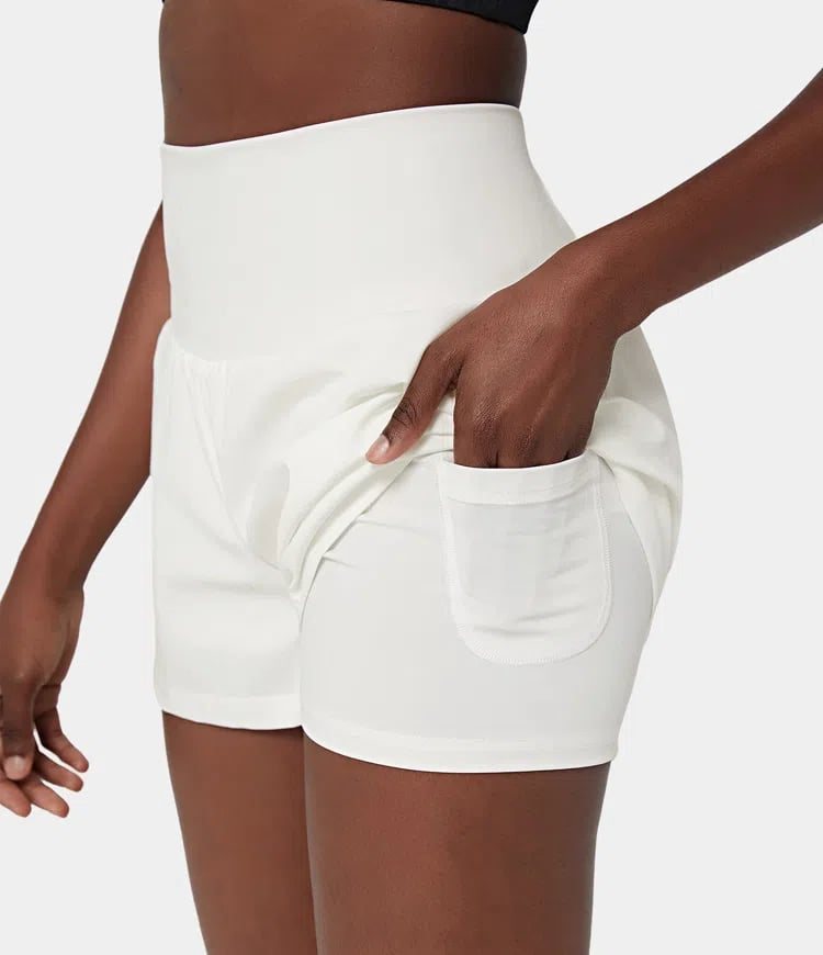✨️ 2025 Hot Sale 49% OFF🥰 2-i-1 yogashorts med høy midje og sidelomme