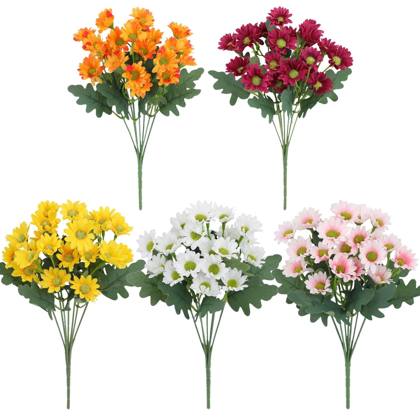 💥 Kunstige utendørsblomster Sunset Mums – UV-bestandige, vanntette, vindtett