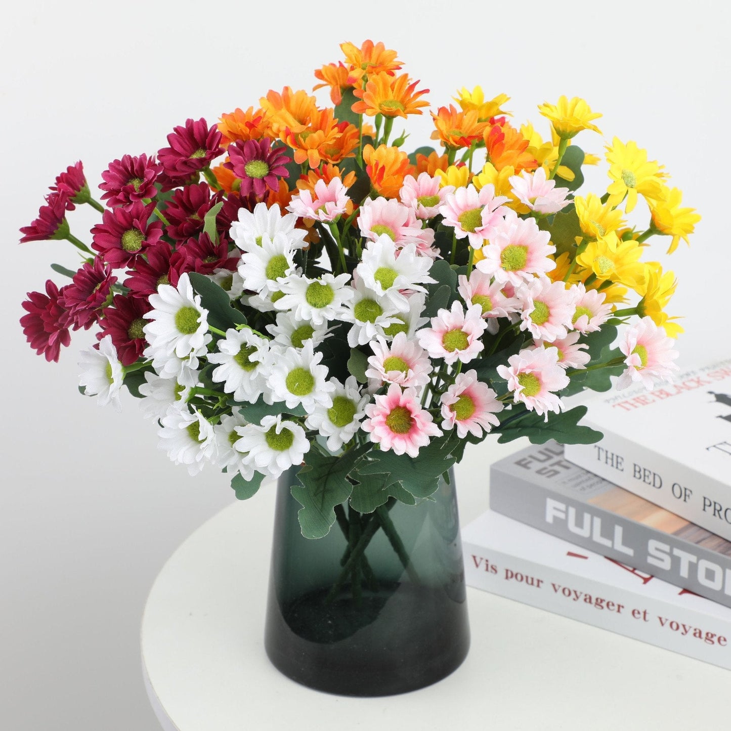 💥 Kunstige utendørsblomster Sunset Mums – UV-bestandige, vanntette, vindtett
