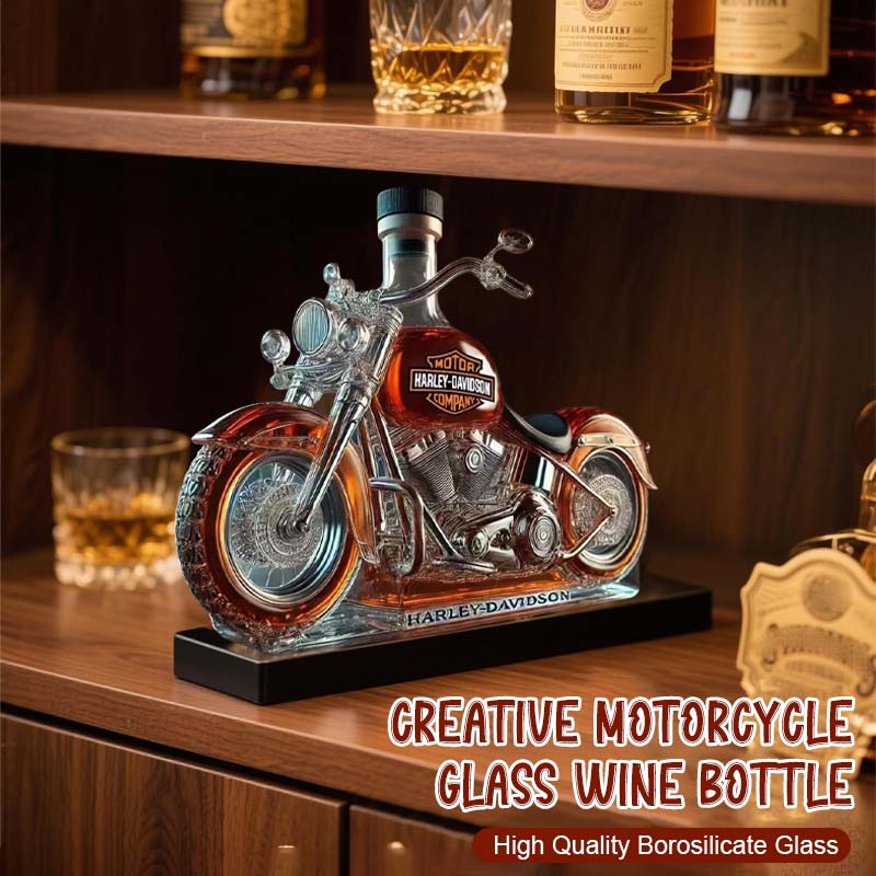 Kreativ motorsykkel glass vinflaske
