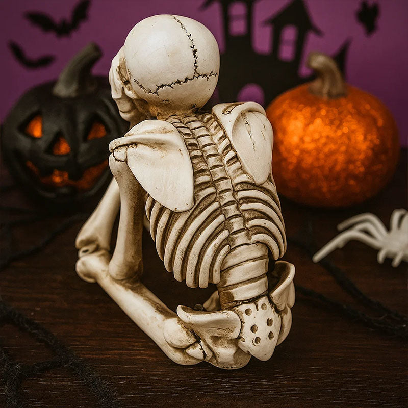 💀 Halloween tre kloke skjeletter harpiks figurer