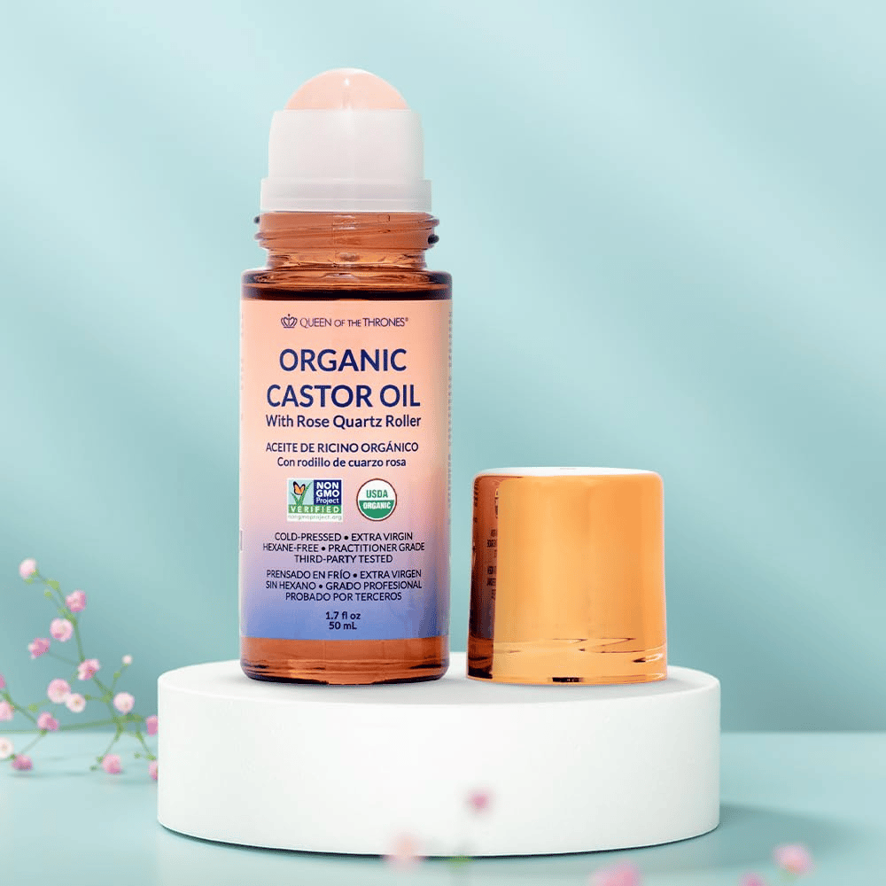 🏆Flash Sale⚡ 50K+ SOLGT! Nesten borte-💥⏰Organisk gyllen ricinusolje Roll-On med rosenkvart