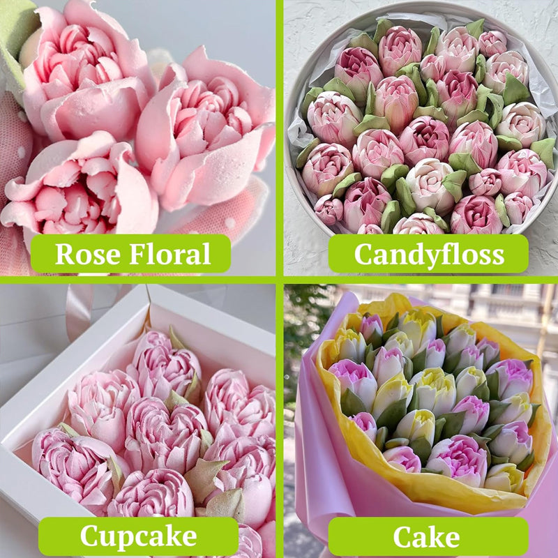 Multifunksjonelt sett med blomsterformede dekorasjonsdyse