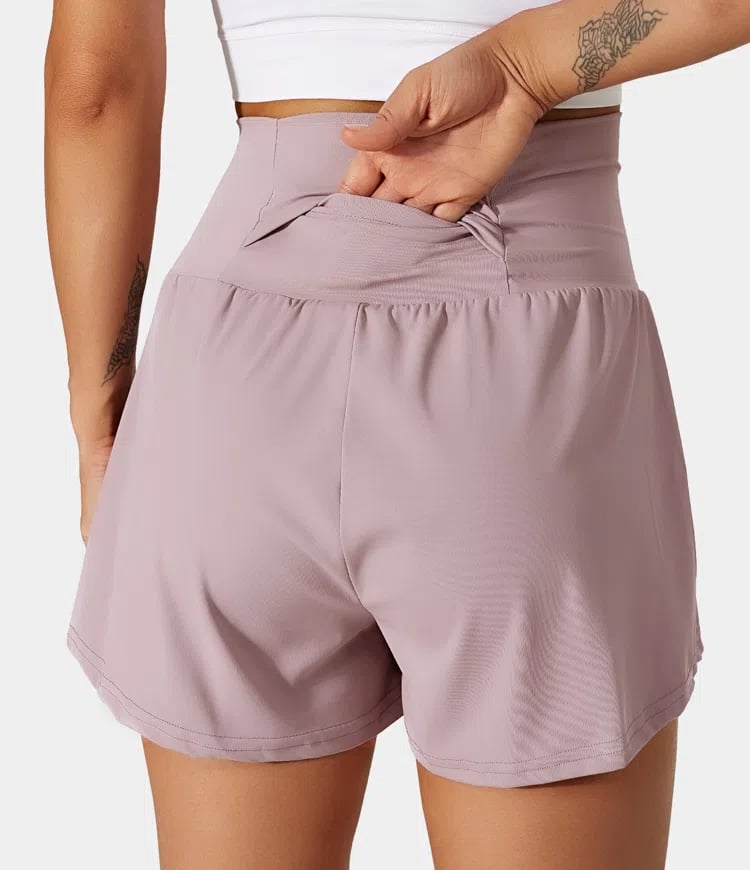 ✨️ 2025 Hot Sale 49% OFF🥰 2-i-1 yogashorts med høy midje og sidelomme