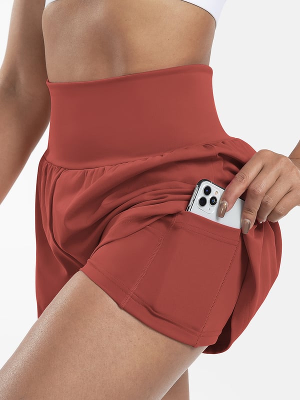 ✨️ 2025 Hot Sale 49% OFF🥰 2-i-1 yogashorts med høy midje og sidelomme