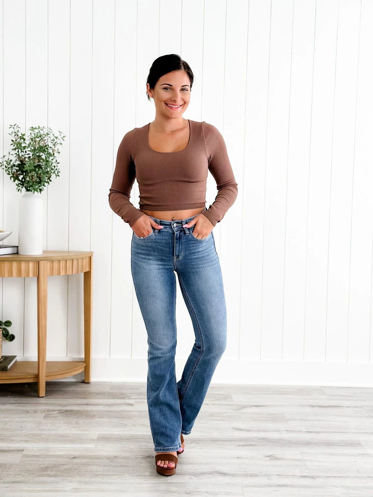 Holy Grail Bootcut-jeans med magekontroll