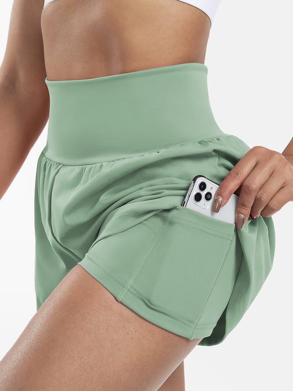 ✨️ 2025 Hot Sale 49% OFF🥰 2-i-1 yogashorts med høy midje og sidelomme