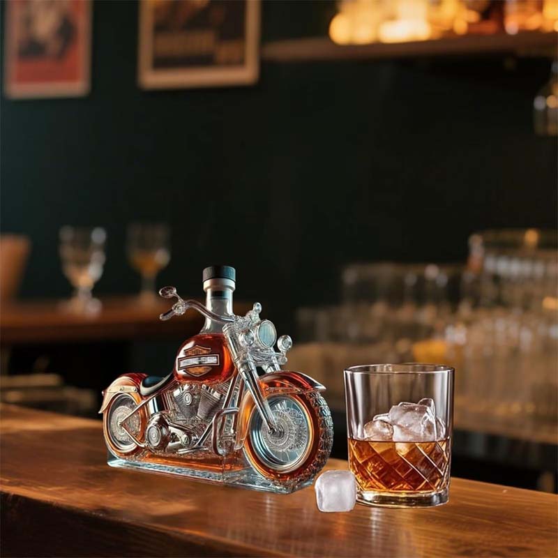 Kreativ motorsykkel glass vinflaske