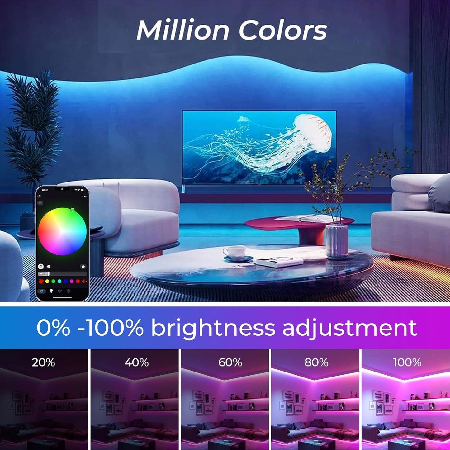 Smart RGB Neon LED-lysbanne