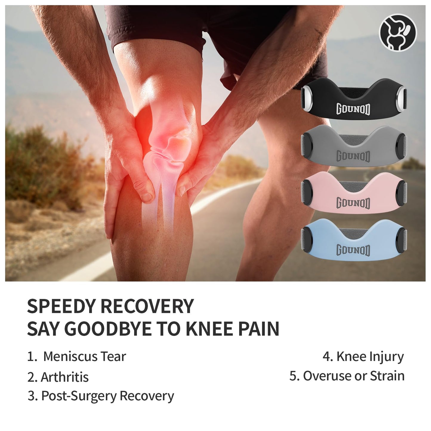 đââď¸ Silikonpatellaknestrikk for lindring av knesmerter â justerbar støtte for kvinner og men