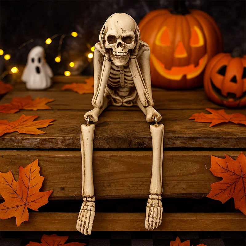💀 Halloween tre kloke skjeletter harpiks figurer