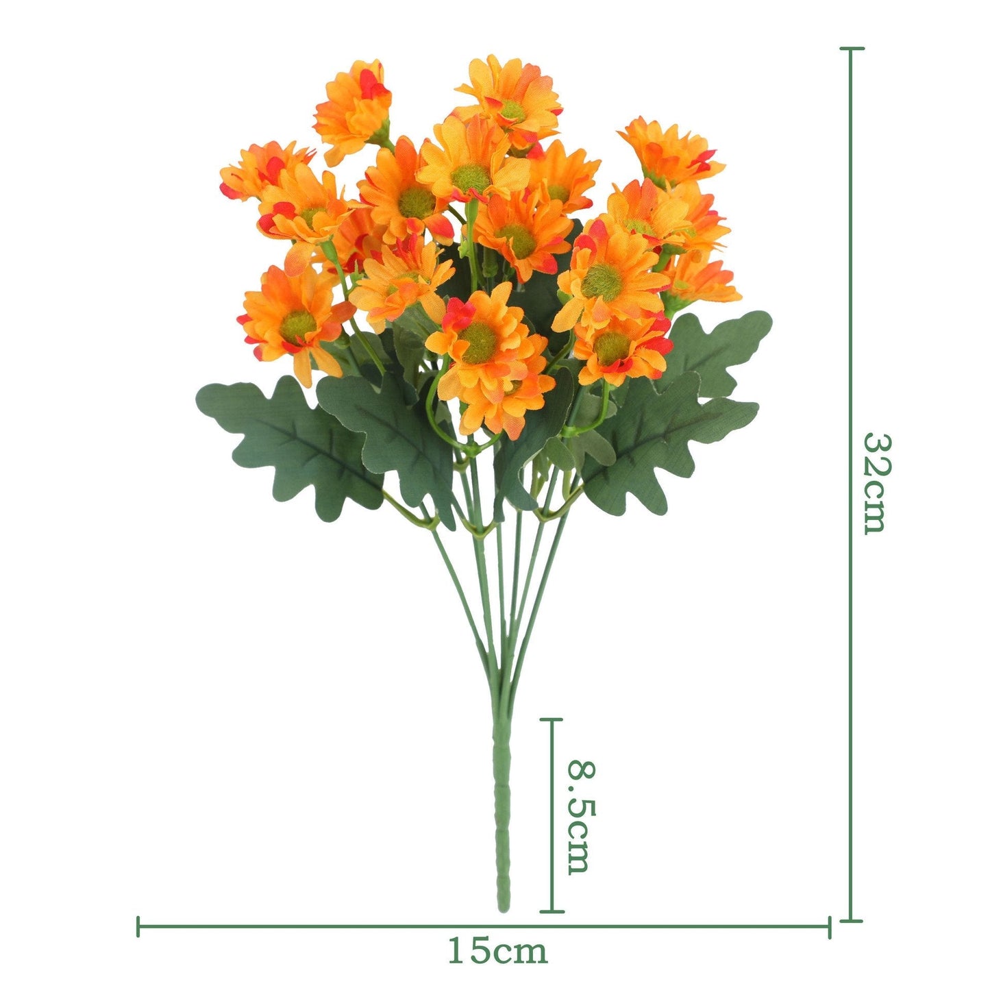 💥 Kunstige utendørsblomster Sunset Mums – UV-bestandige, vanntette, vindtett