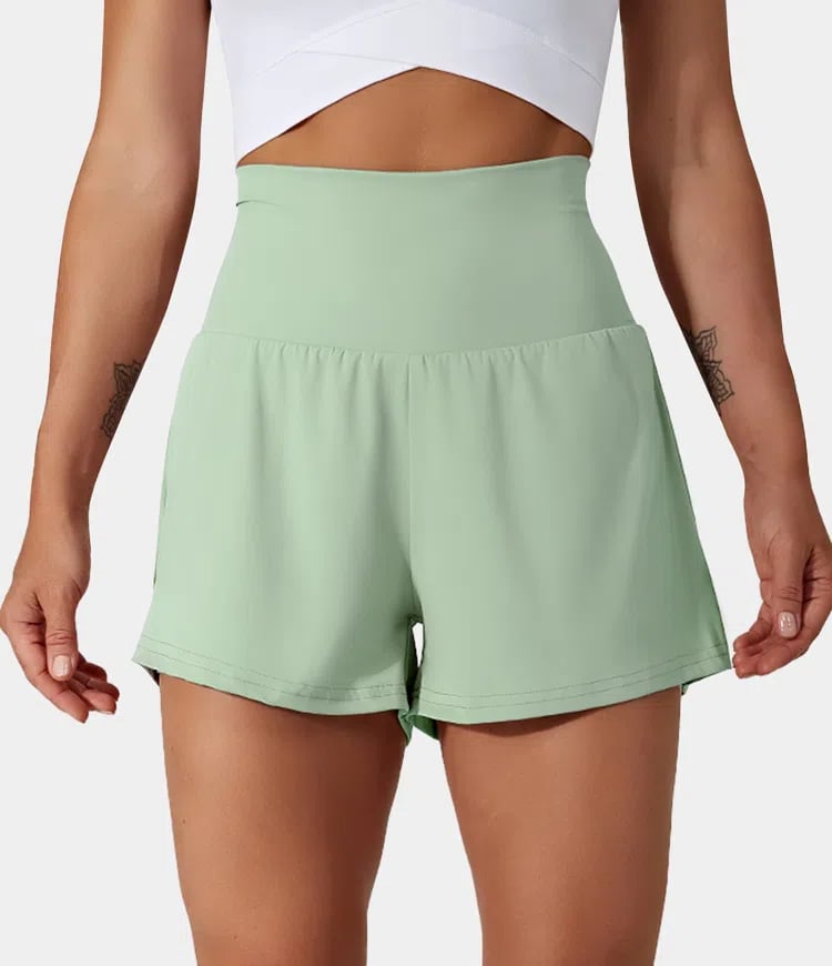 ✨️ 2025 Hot Sale 49% OFF🥰 2-i-1 yogashorts med høy midje og sidelomme