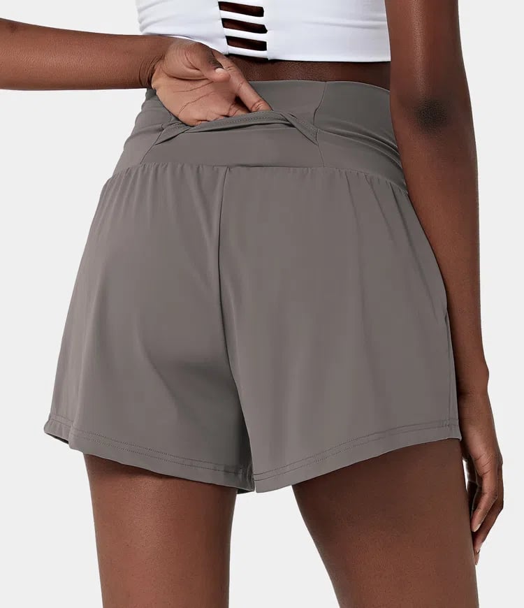 ✨️ 2025 Hot Sale 49% OFF🥰 2-i-1 yogashorts med høy midje og sidelomme