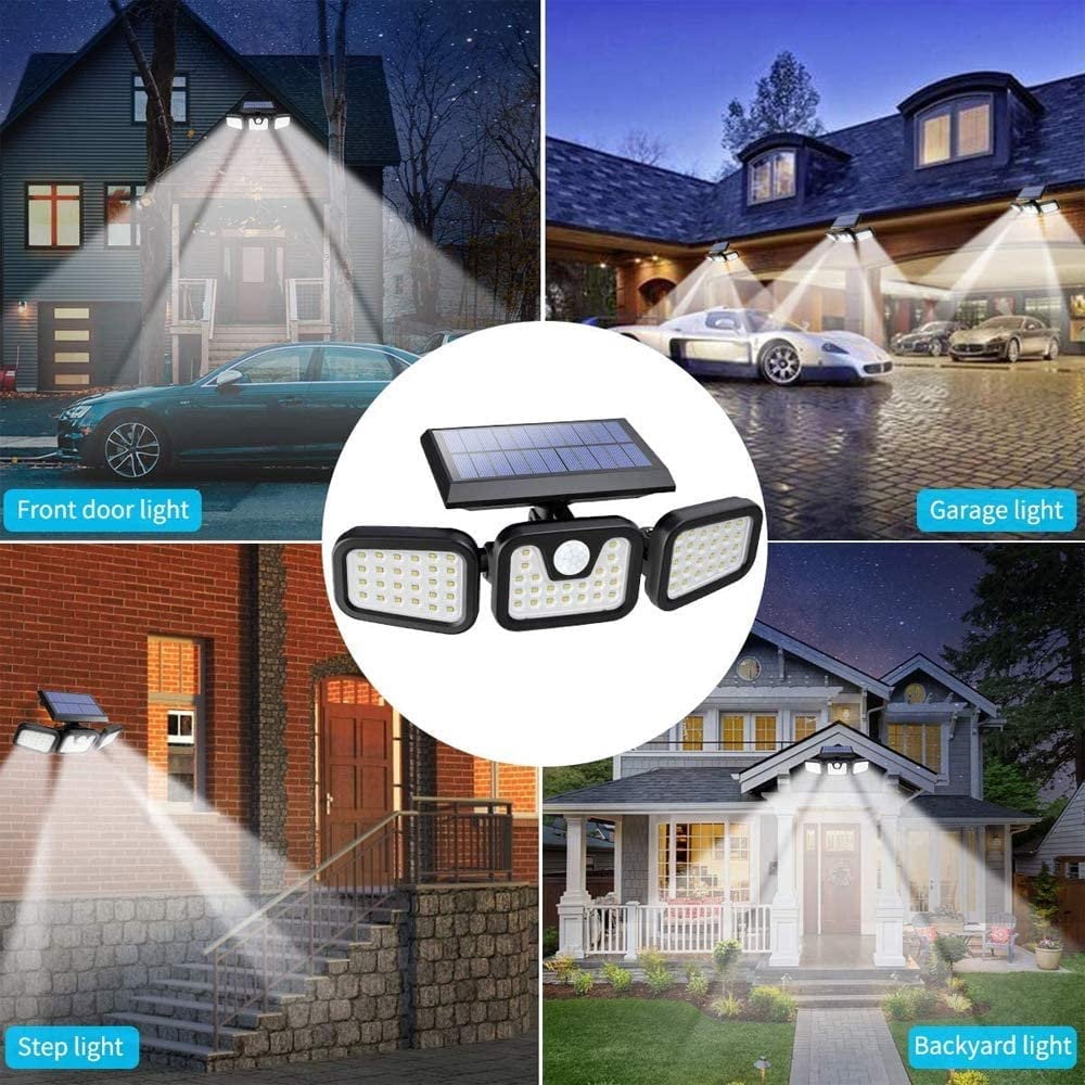 Oppgradert vidvinkel solcellelampe med bevegelsessensor