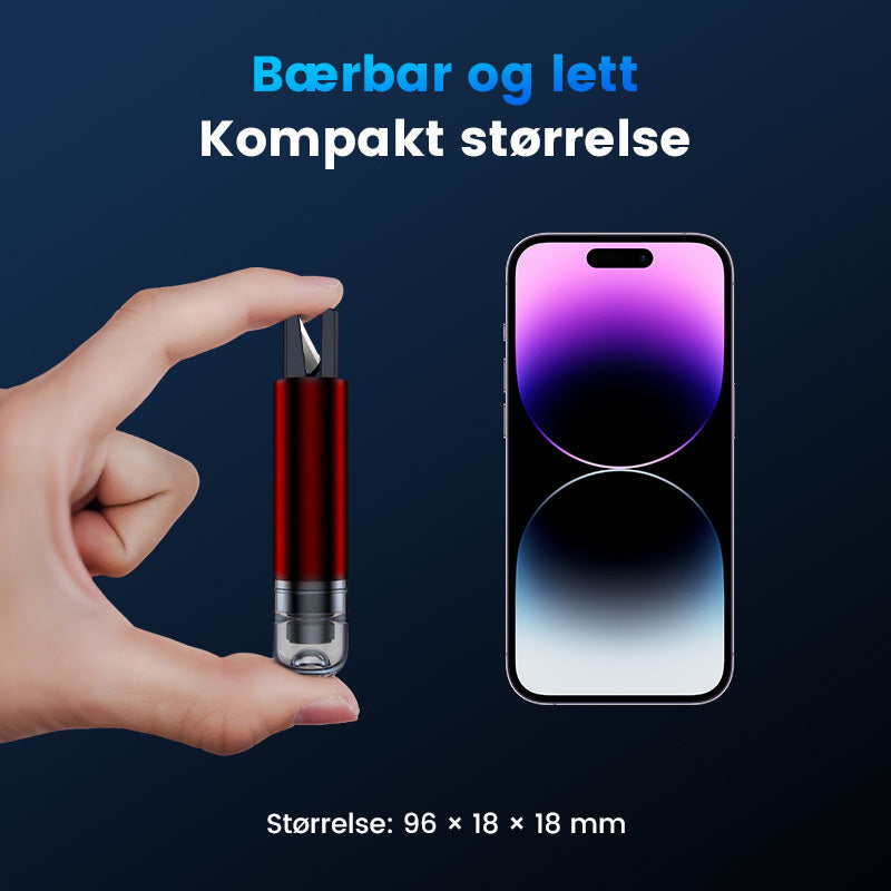 Mini nødverktøy for rømning av bil