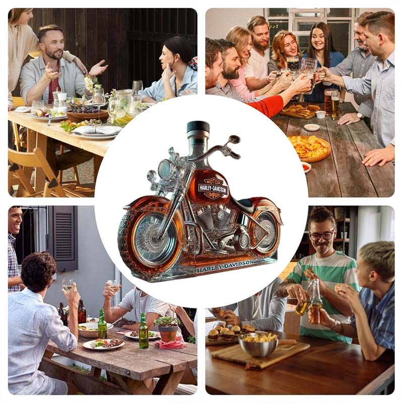 Kreativ motorsykkel glass vinflaske