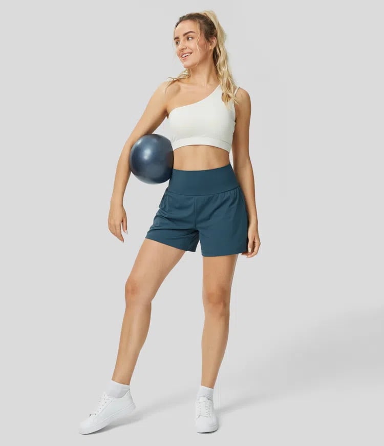 ✨️ 2025 Hot Sale 49% OFF🥰 2-i-1 yogashorts med høy midje og sidelomme