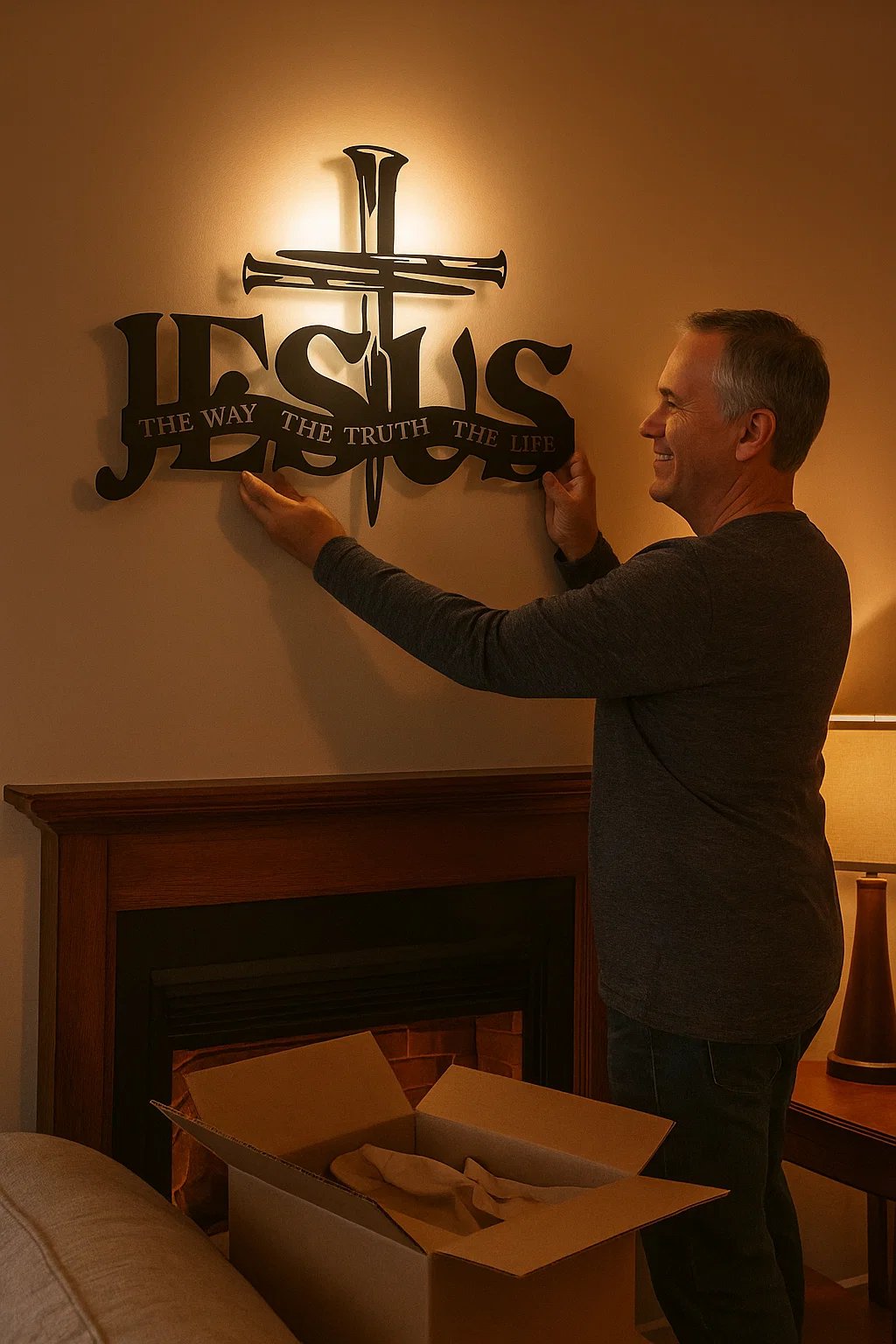 (🎁Siste dag 49% rabatt)🔥Jesus & Cross Design Wall Art - ⌛Limited Handmade Serie