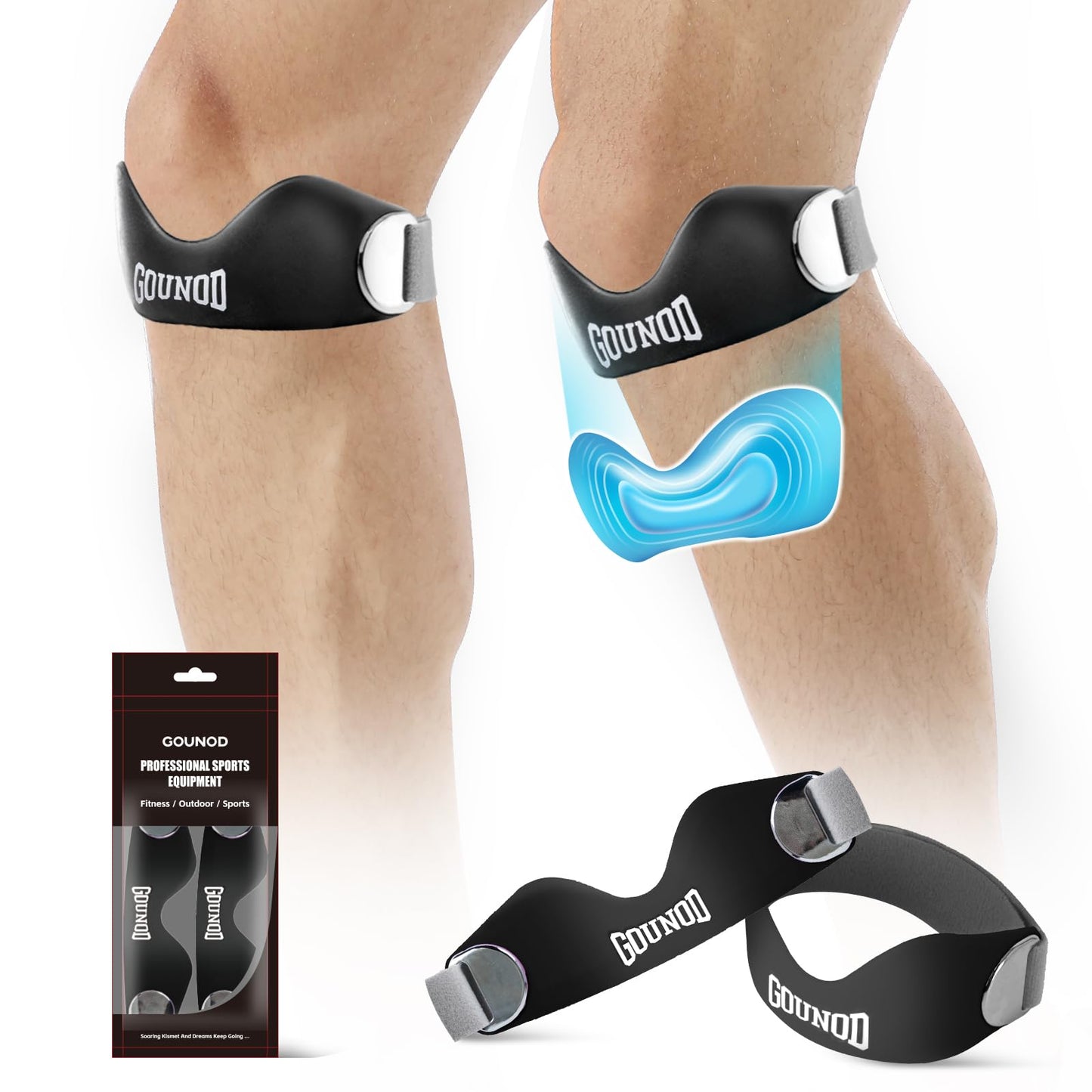 đââď¸ Silikonpatellaknestrikk for lindring av knesmerter â justerbar støtte for kvinner og men