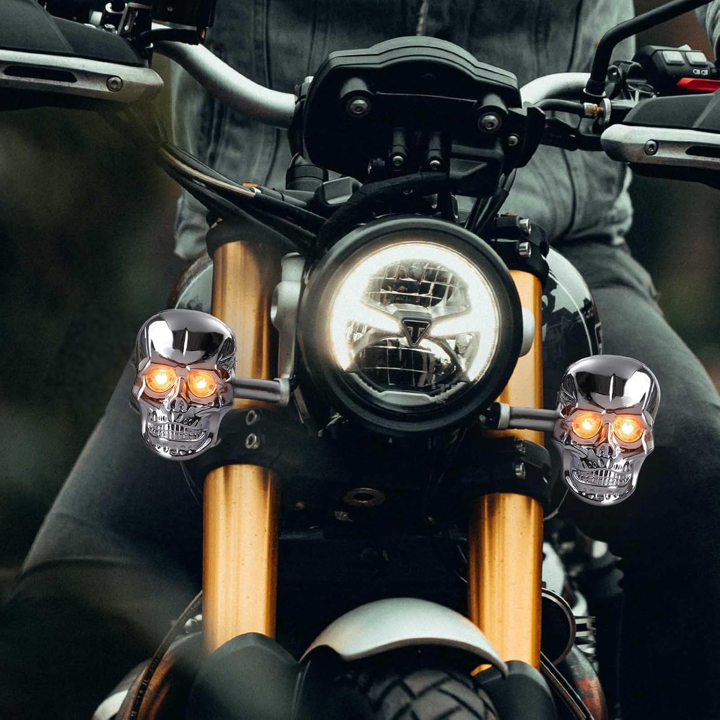 🏍️2025 Halloween-Forhåndssalg💥Hodeskalle Led-Blinklys