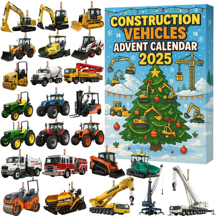 🚜2025 Adventskalender med blindboks med anleggsmaskiner
