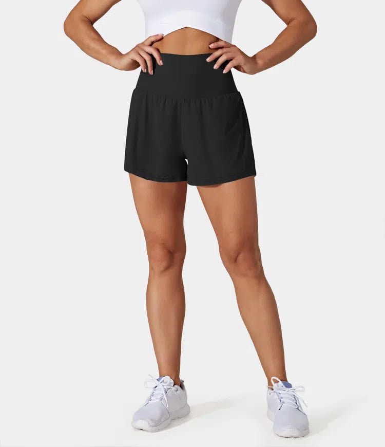 ✨️ 2025 Hot Sale 49% OFF🥰 2-i-1 yogashorts med høy midje og sidelomme