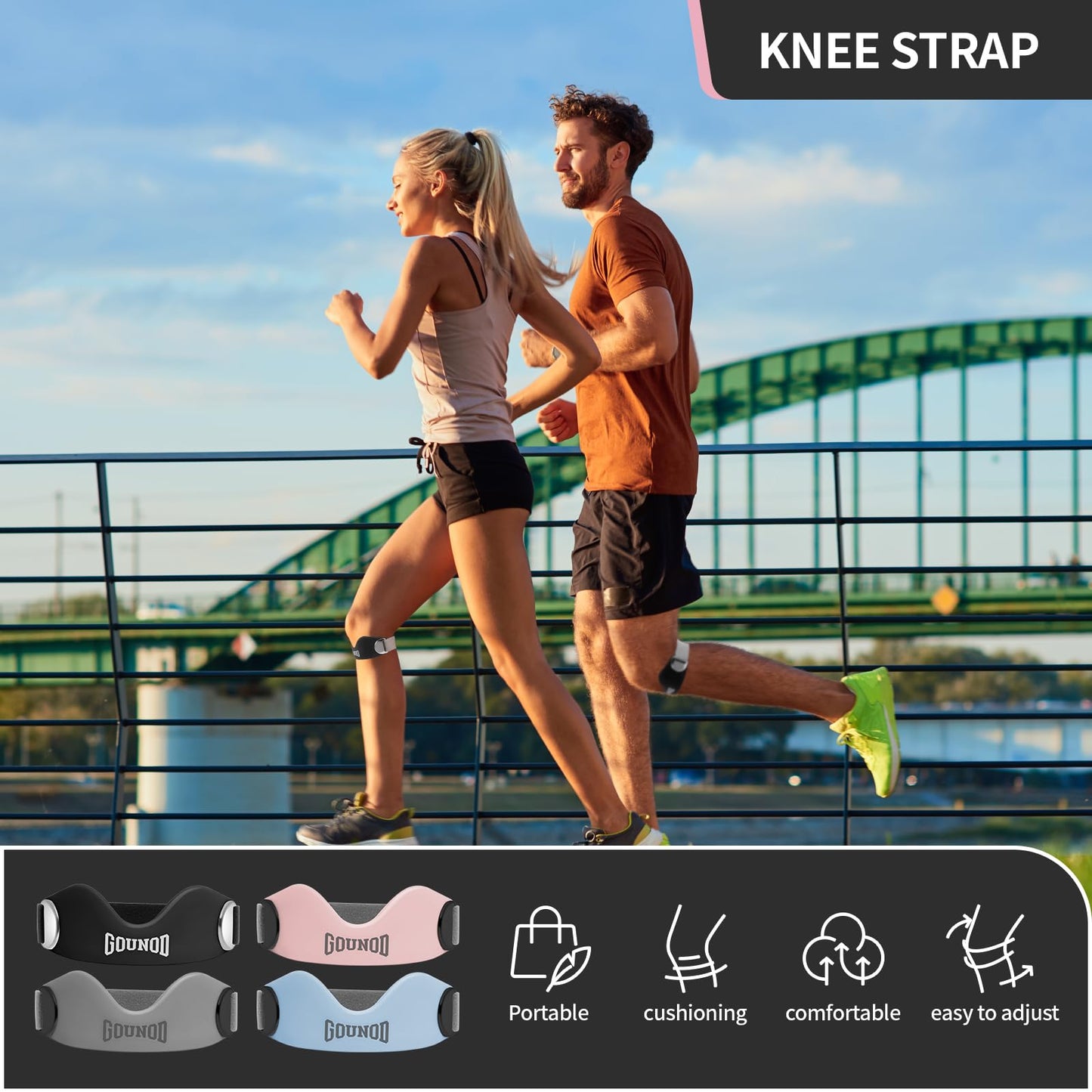 đââď¸ Silikonpatellaknestrikk for lindring av knesmerter â justerbar støtte for kvinner og men