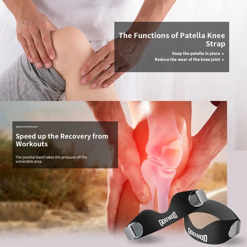 đââď¸ Silikonpatellaknestrikk for lindring av knesmerter â justerbar støtte for kvinner og men