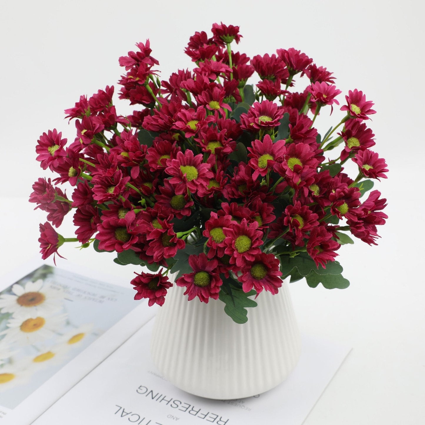 💥 Kunstige utendørsblomster Sunset Mums – UV-bestandige, vanntette, vindtett