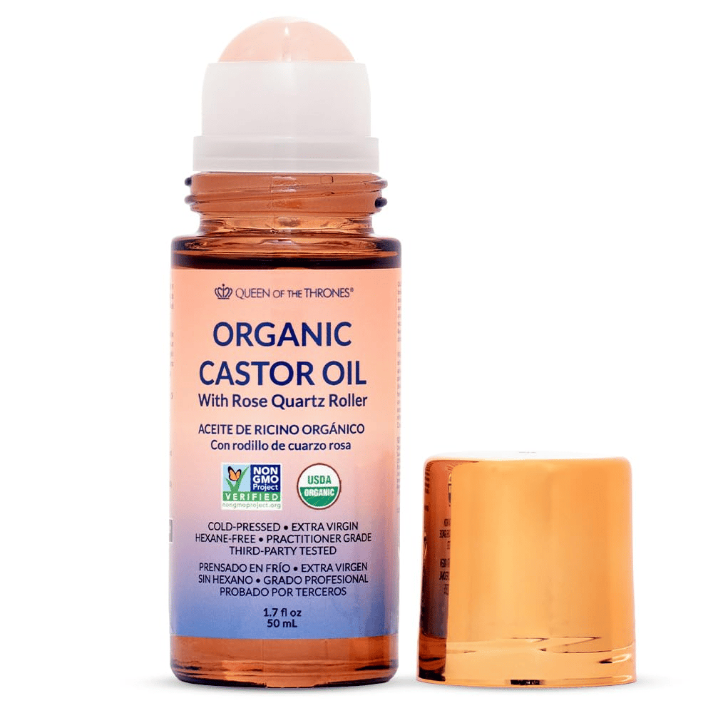 🏆Flash Sale⚡ 50K+ SOLGT! Nesten borte-💥⏰Organisk gyllen ricinusolje Roll-On med rosenkvart