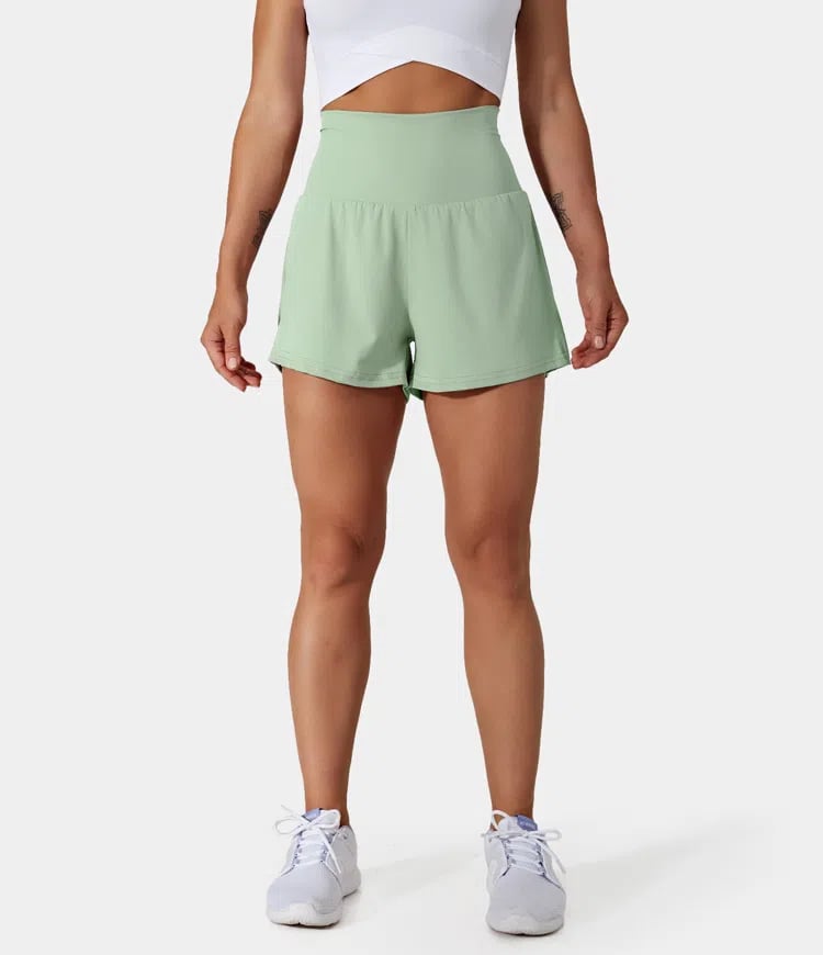 ✨️ 2025 Hot Sale 49% OFF🥰 2-i-1 yogashorts med høy midje og sidelomme