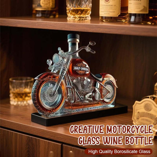 Kreativ motorsykkel glass vinflaske