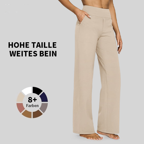 🎁 Siste dag 49% rabatt 🔥 Løstsittende bukser med høy midje for business casual og yogabukse