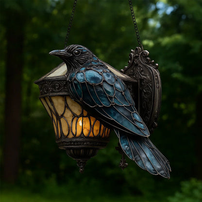 Raven-glassmalerilantern