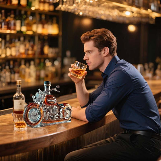 Kreativ motorsykkel glass vinflaske