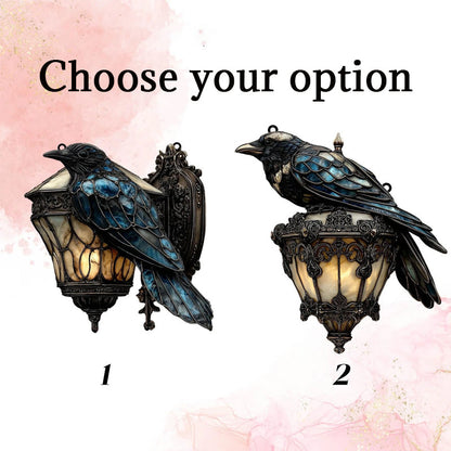 Raven-glassmalerilantern