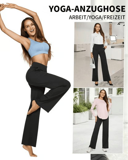 🎁 Siste dag 49% rabatt 🔥 Løstsittende bukser med høy midje for business casual og yogabukse