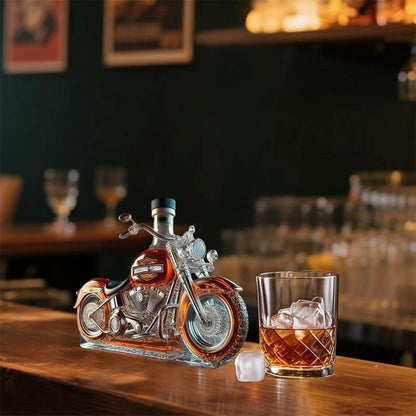 Kreativ motorsykkel glass vinflaske