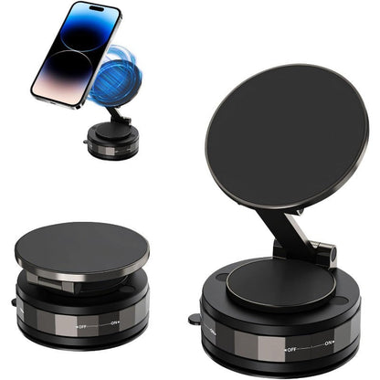 Magnetisk sugekopp – Sammenleggbar 360° telefonholder med vakuumlå