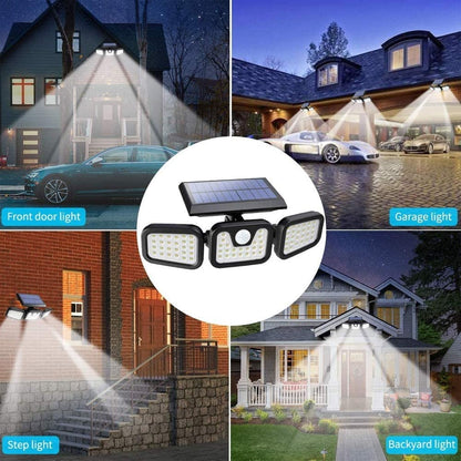 Oppgradert vidvinkel solcellelampe med bevegelsessensor