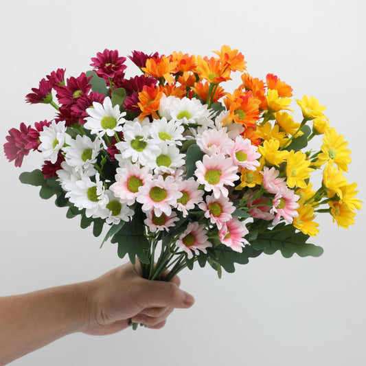 💥 Kunstige utendørsblomster Sunset Mums – UV-bestandige, vanntette, vindtett