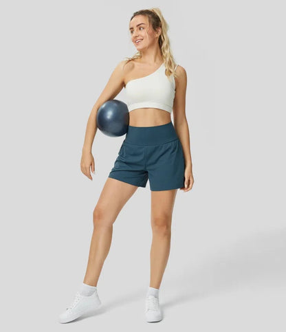 ✨️ 2025 Hot Sale 49% OFF🥰 2-i-1 yogashorts med høy midje og sidelomme