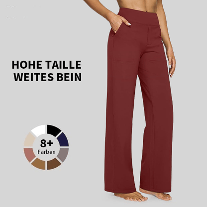 🎁 Siste dag 49% rabatt 🔥 Løstsittende bukser med høy midje for business casual og yogabukse