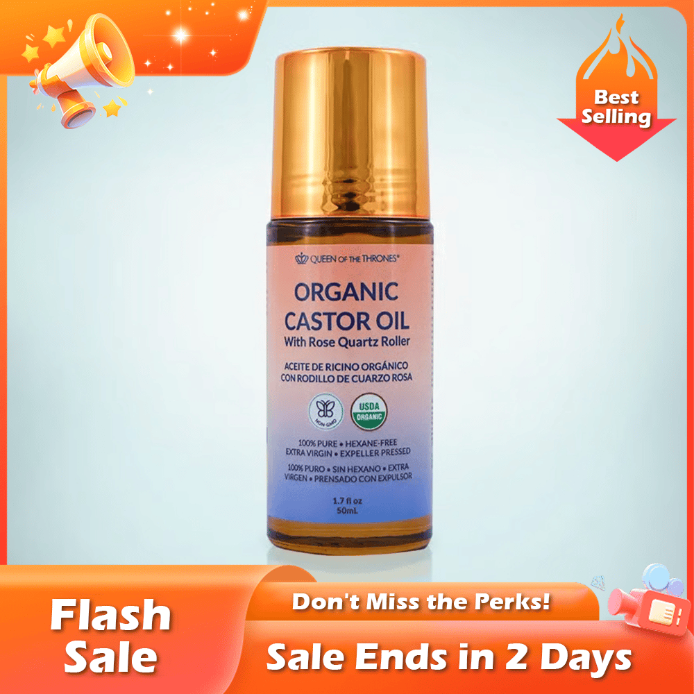 🏆Flash Sale⚡ 50K+ SOLGT! Nesten borte-💥⏰Organisk gyllen ricinusolje Roll-On med rosenkvart