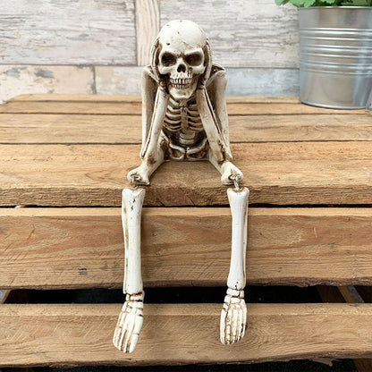 💀 Halloween tre kloke skjeletter harpiks figurer