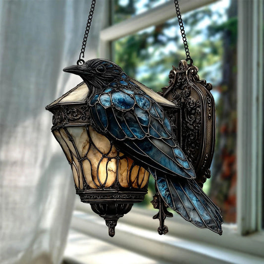 Raven-glassmalerilantern