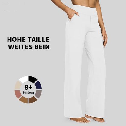 🎁 Siste dag 49% rabatt 🔥 Løstsittende bukser med høy midje for business casual og yogabukse