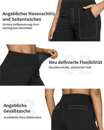 🎁 Siste dag 49% rabatt 🔥 Løstsittende bukser med høy midje for business casual og yogabukse