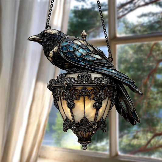 Raven-glassmalerilantern
